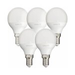 Xanlite - lot de 5 ampoules smd led p45 opaque, culot e14, 470 lumens, conso. 5, 3 w (eq. 40w), 4000k, ...