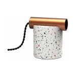 Xanlite - lampe � poser �clipse en terrazzo & m�tal cuivr�, culot e27 - xdlapecliptrzo