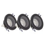 Xanlite - lot 3 spots gu10 cons. 4w eq. 40w 4000k rond noir ip44 - pak3sp50rip44ncw