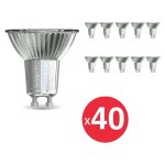 Toulum - xanlite - lot x40 ampoules led spots, culot gu10, conso. 5w (eq. 50w), 345 lumens, blanc neutre ...