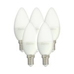Xanlite - lot x5 ampoules led flamme, culot e14, 5, 5w cons. (40w �q. ), lumi�re blanc neutre - pack5ev470fcw ...