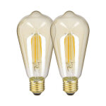 Xanlite - pack de 2 ampoules � filament led vintage st64, ambr�es, culot e27, 806 lumens, blanc chaud ...