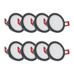 Xanlite - pack de 8 spots led intgres cct ip54 conso. 4w 345 lumens noir - pack8sel345nipcct