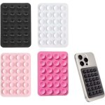 Xepho lot de 4 pi�ces coque ventouse en silicone (noir / blanc / rose / rose clair), support t�l�phone ...