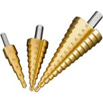 Xidjuikm - lot de 3 pcs foret fraise meche etage, foret conique fraise  etages echelle en acier, hss ...