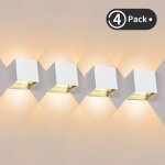 Xidjuikm - 4 pices applique murale led exterieur 12w appliques murales interieur 3000k blanc chaud design ...