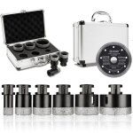 Lot de 7 forets diamant�s pour carrelage m14 x 10 mm couronne de forage 20 - 68 mm + disque � tron�onner ...