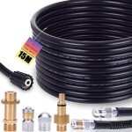 Kit de tuyau de nettoyage de canalisations 15 m, 200 bar avec adaptateur m22, buses rigides + rotatives ...