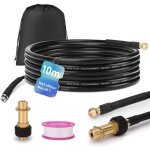 Kit de tuyau de nettoyage de canalisations 30 m, 200 bar avec adaptateur m22, buses rigides + rotatives ...