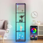 Xiiw - led lampadaire salon massif avec 6 temp�ratures de couleur, en bois etag�res pour chambre et salon, ...