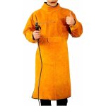 Xl - 105cm) tablier de soudeur unisexe en cuir de vache - jaune avec manches et col, tablier de protection ...
