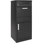 Toboli bo�te � colis verrouillable noire 1120 x 500 x 370 mm, bo�te aux lettres sur pied, pour colis ...