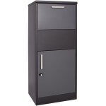 Bo�te � colis verrouillable noire 500 x 375 x 1150 mm, bo�te aux lettres sur pied, pour colis max. 150 ...