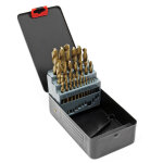 Wiltec - jeu de 25 forets h�lico�daux �1 - 13 mm 135� per�age de m�tal coffret de rangement atelier set ...