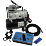 Wiltec kit airbrush avec compresseur as 186 ? r�servoir 3 l 30 l / min ? pistolet a�rographe 116, godets ...