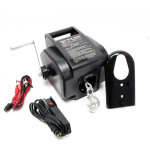 Wiltec - treuil �lectrique - 12 v - traction jusqu'� 2267 kg - cabestan � c�ble 9, 2 m avec manivelle ...