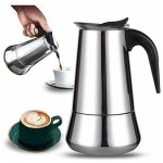 Xvx - cafeti�re italienne 12 tasses en acier inoxydable compatible tous types de feux 12 tasses