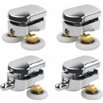 Ulisem rouleau de porte de douche, 4 roulettes doubles pour porte de douche roulettes coulissantes porte ...