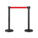 Yaheetech ? poteaux de guidage barri�re de s�curit� avec 2 rubans r�tractables 200cm ? hauteur 92cm ? ...