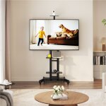 Yaheetech ? support tv mobile avec 3 �tag�res ? hauteur r�glable 109, 5 - 160 cm ? compatible 32 - 75 ...