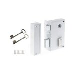 Yale - serrure yav37g - applique verticale a fouillot gauche - blanc - 2 cls fournies - grille et portail ...