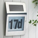 Led numro de maison solaire en acier inoxydable avec 2 led numro de maison solaire interrupteur crpusculair ...