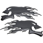 Jeffergarden 2 pices autocollant de rservoir de carburant 3d universel flamme crne dcalcomanie dcorations ...