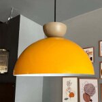 Yimpi lustre rouge en forme de t�te de chapeau beige, lampe suspendue simple pour salon de coiffure, ...