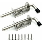 Lot de 2 verrous  ressort en acier inoxydable pour porte de garage, abri de jardin, cour, poulailler ...