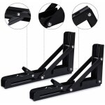 Ymyny 2pcs support d' �tag�res pliable noir support console pliable pour table etagere murale 50kg porteur ...