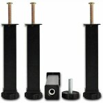 Ymyny - - 4pcs pied de lit � visser metal pieds pour sommier � lattes universel pieds de meubles noir, ...