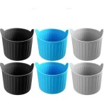 Ymyny 6pcs moule silicone air fryer, plat pour friteuse sans huile, mafin coupe moule, moule pour g�teau ...