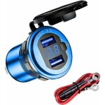 Ymyny chargeur usb qc3. 0 voiture de moto tanche, 12 / 24v prise de chargeur double usb en alliage d'aluminiu ...