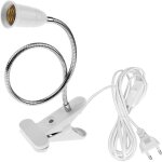 Ymyny douille de lampe � pince e27 avec interrupteur, base de lampe de table led avec col de cygne � ...