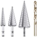 Ymyny - foret etag�, foret fraise metal hss 4pcs 4 - 12 / 20 / 32mm meche etage perceuse acier fraise ...