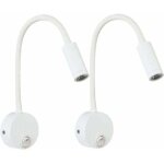Yzmrbdqc - lot de 2 applique de lecture blanc, lampe col de cygne flexible led 3w fixation liseuse murale ...