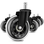 Yzmrbdqc - lot de 5 roulettes pour chaise de bureau, roulettes pour sol dur, roues de rechange en caoutchouc ...