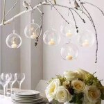 6x bougeoirs  th en verre suspendus, restaurant de mariage aux chandelles de dcoration romantique, ...