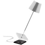 Zafferano - lampe de table led poldina pro en chrome poli, rechargeable et dimmable avec une autonomie ... Zafferano - lampe de table led poldina pro en chrome poli, rechargeable et dimmable avec une autonomie ...