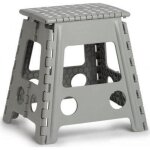 Zeller tabouret pliable gris plastique 38, 5x31, 5x39 cm