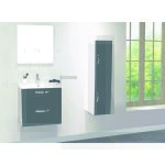 Zen - 2 fa�ades de porte mixy - pour colonne de salle de bain - 30cm - gris - laqu� - livr� en kit - ...