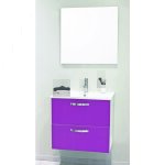 Zen - 2 fa�ades de tiroir mixy - pour meuble de salle de bain - 60cm - aubergine - laqu� - ondee