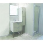 Zen - 2 fa�ades de tiroir mixy - pour meuble de salle de bain - 60cm - blanc - laqu� - ondee
