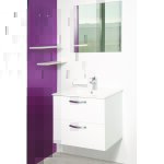 Zen - 2 fa�ades de tiroir mixy - pour meuble de salle de bain - 80cm - blanc - laqu� - ondee