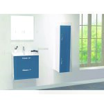 Zen - 2 fa�ades de tiroir mixy - pour meuble de salle de bain - 80cm - bleu - laqu� - ondee