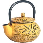 Petite th�i�re de type japonaise orange en fonte 0. 3 litre