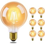 Zmh 6 ampoules led e27 4w eq 40w, vintage edison blanc chaud 2700k g80 ampoule  filament conomie d'nergie ...