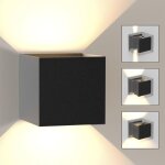 Applique murale led int�rieur / ext�rieur, noir 5w ip65 �tanche up down lampe 3000k blanc chaud avec ...