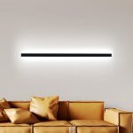 Zmh applique murale led intrieur - noir moderne 32w lampe de couloir 100cm blanc froid clairage mural ...