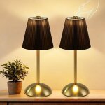 Zmh luminaire de table sans fil 2 ensemble batterie tactile r�glable 3 temp�ratures de couleur usb tissu ...